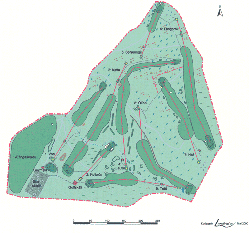 katlavollur husavik Iceland golf course map