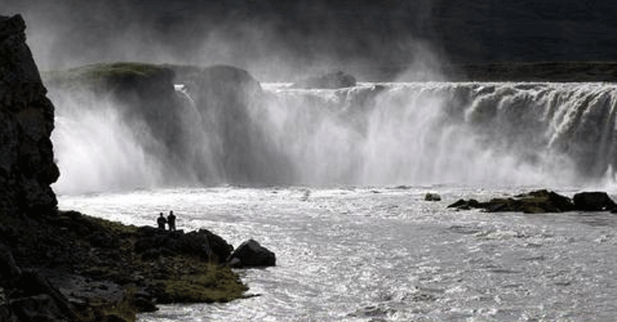 The waterfall Godafoss (Icelandic: waterfall of the gods) spectacular waterfall on the Diamond circle in Iceland